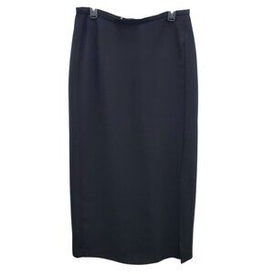 SC Collection Woman's Vintage Black Faux Wrap Long Pencil Skirt Plus Size 14